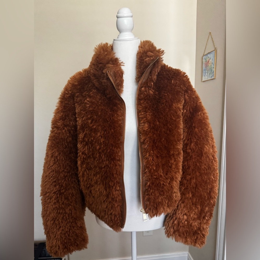 Anthropologie Maeve Teddy Zip-up Jacket - tan - Picture 11 of 15